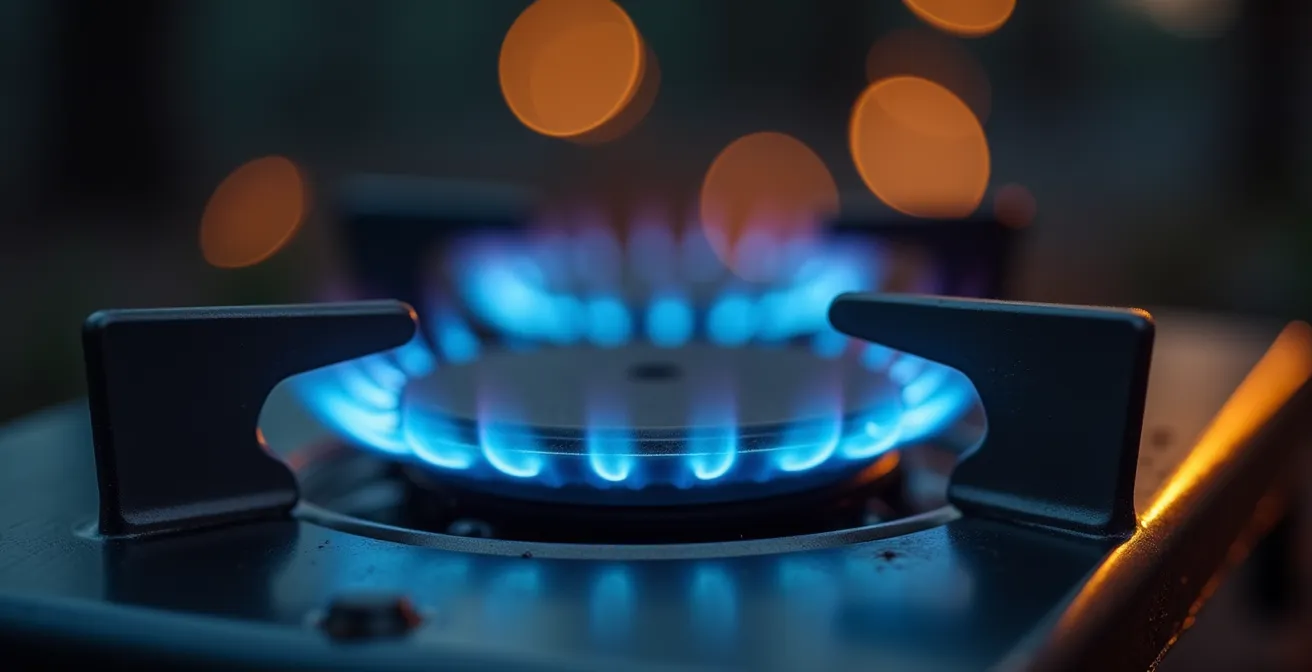 Gros plan sur les brûleurs en acier inoxydable d'une plancha Forge Adour